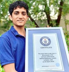 Indian boy Soham Mukherjee Guinness Book of World record Side-To-Side Hops