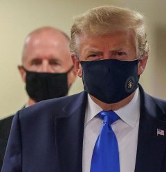 Coronavirus: US President Donald Trump seen wearing a mask