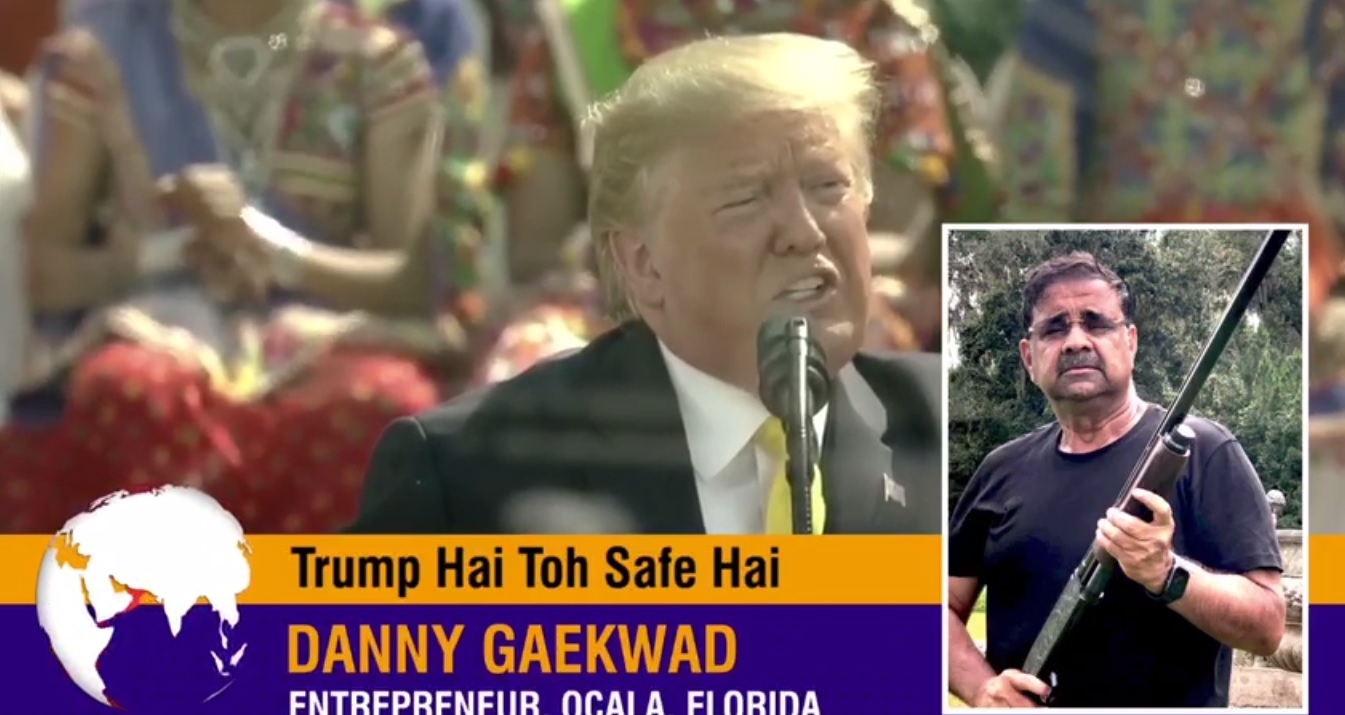 A video ad targeting Indian America voters in the United States presidential election to vote for President Donald Trump. Ad’s sponsor Danny Gaekwad is in the inset. (Photo: IANS)