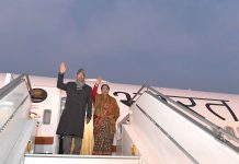 President of India boarded the Air India One B777 aircraft for the inaugural flight to Chennai