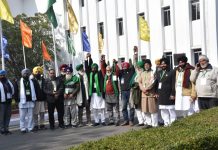 UP farmers leaders entered at Vigyan Bhawan due to meeting with union minister over New farm laws, in new Delhi in Wednesday.