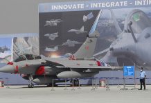 Ghaziabad: The Rafale fighter jet at the Hindon Air Force Station during full dress rehearsals for Air Force Day Parade 2020, in Uttar Pradesh’s Ghaziabad on Oct 6, 2020. (Photo: IANS)