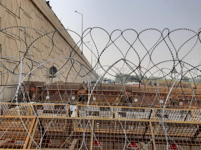 Delhi police resorted to concrete walls and barbed wire to stop farmers