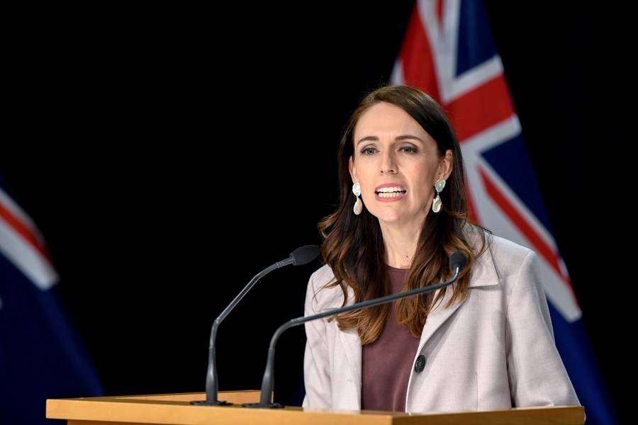 Wellington, Nov. 06 (Xinhua) —  Prime Minister of New Zealand Jacinda Ardern reacts during the first post cabinet meeting press conference of the new cabinet in Wellington on Nov. 6, 2020. (Xinhua/Guo Lei/IANS)