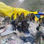 Ganderbal: Security personnel during a rescue operation after a cloudburst hit Baltal area, which houses a base camp for the Amarnath pilgrimage, in Ganderbal district on Friday, July 8, 2022. At least 13 pilgrims died while more than three dozen are missing. (Photo: Nisar Malik /IANS)