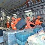 New Delhi: The 1st batch of earthquake relief material leaves for Turkey, along with NDRF Search & Rescue Teams, specially trained dog squads, medical supplies, drilling machines & other necessary equipment, on Tuesday, Feb. 07, 2023. (Photo: Twitter)
