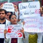 Amritsar:  Doctors and medical students stage a protest during the nationwide strike called by the IMA against the rape and murder of a young medic at RG Kar Medical College