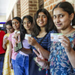 New Delhi: Delhi University Students cast vote in DUSU election