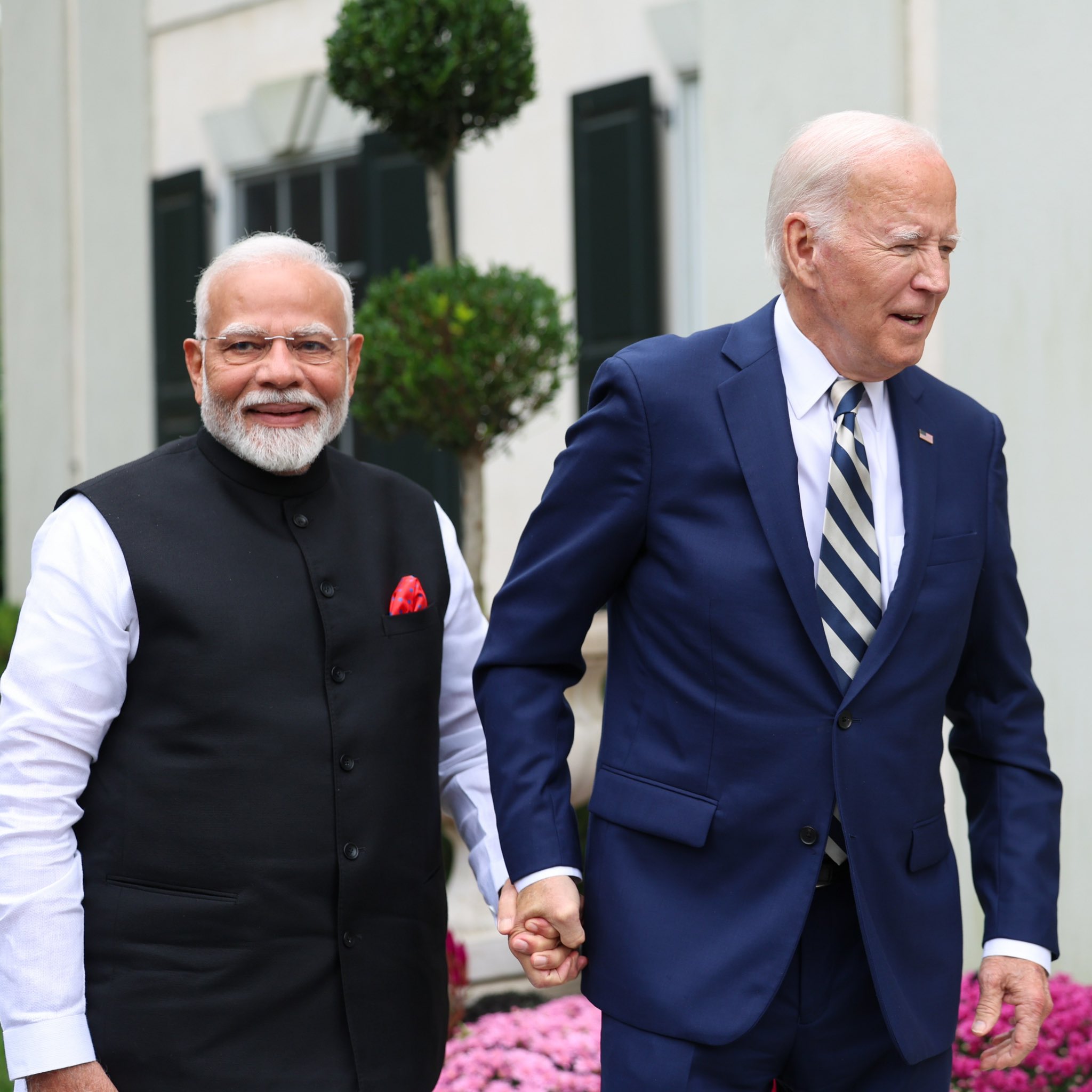 Delaware [USA]:  Prime Minister Narendra Modi with US President Joe Biden