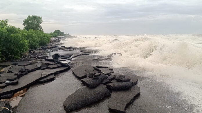 Kakinada: Uppada Beach Road Damaged by Cyclone Arnab